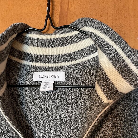 Calvin Klein Mens Black & White Half-Zip Sweater Size XL - Picture 5 of 7